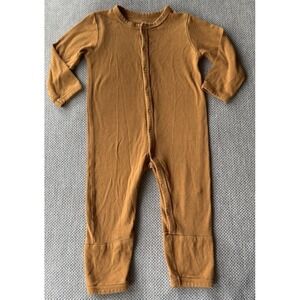 Kyte Baby Zipper Sleeper 3-6M Nutmeg Brown Bamboo Pajamas EUC